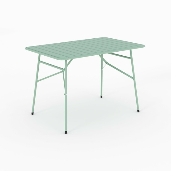 Yumi-table de jardin pliante en métal vert clair 4 personnes