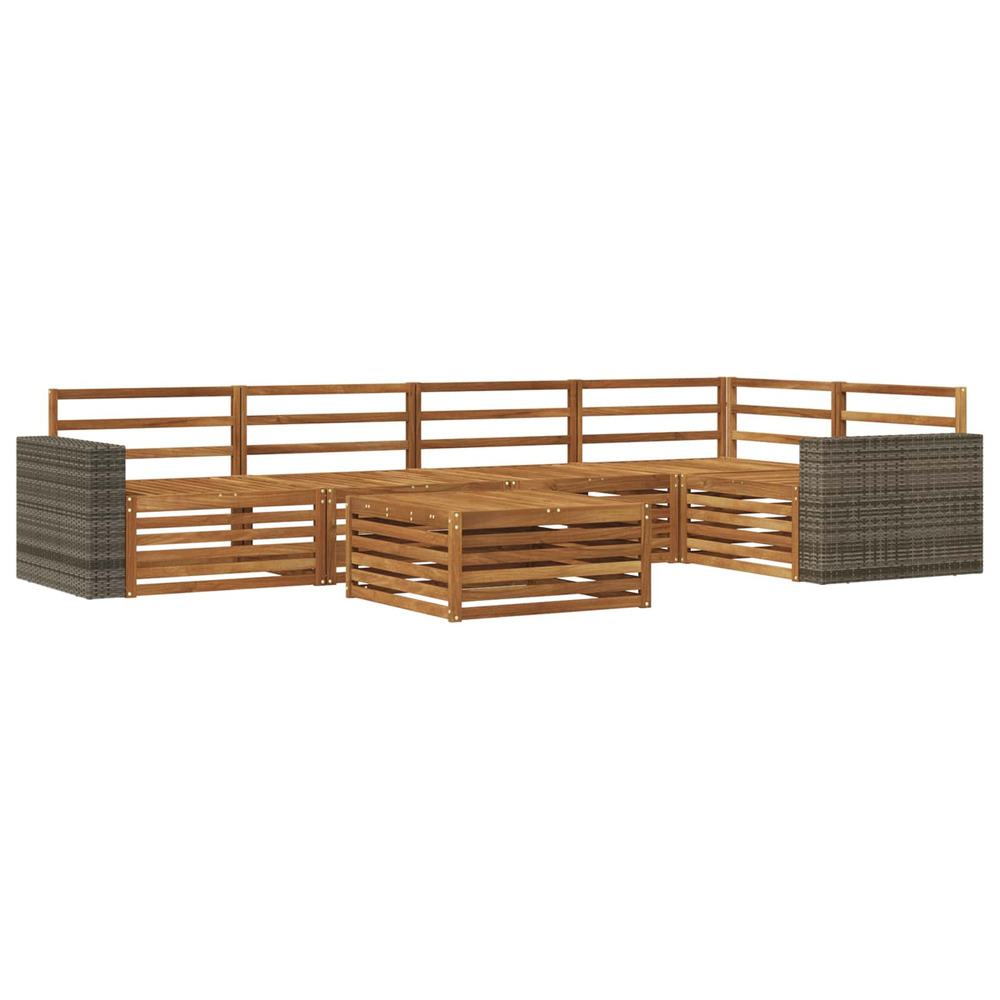 Ensemble de canapés d'extérieur 6 pcs naturel 79 x 79 x 37 cm