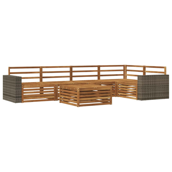 Ensemble de canapés d'extérieur 6 pcs naturel 79 x 79 x 37 cm