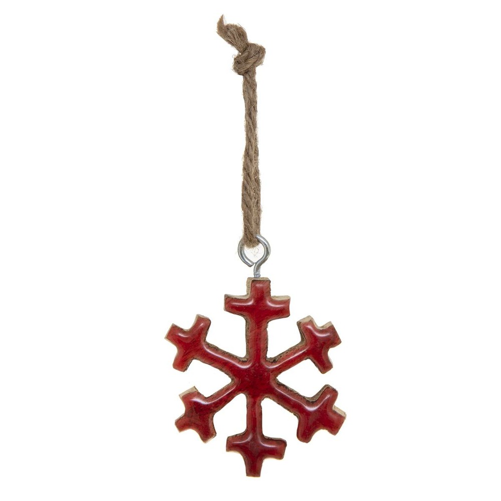 Sujet de noël flocon rouge