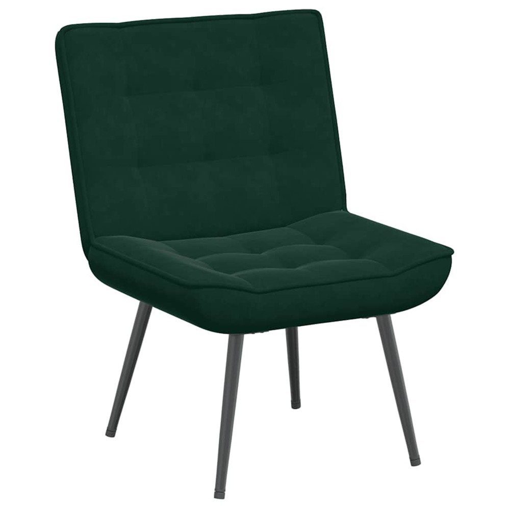 Chaise de relaxation vert foncé 64x74x84 cm velours