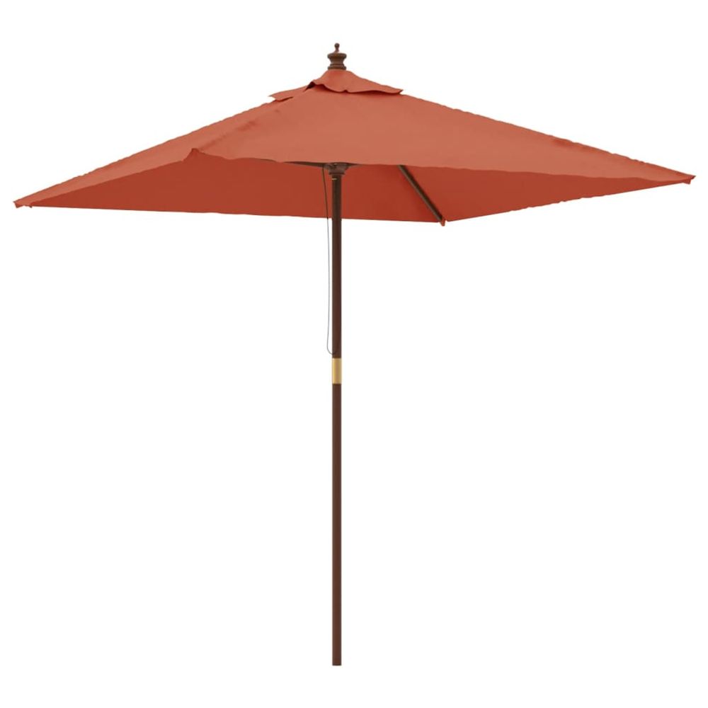 Parasol de jardin avec mât en bois terre cuite 198x198x231 cm