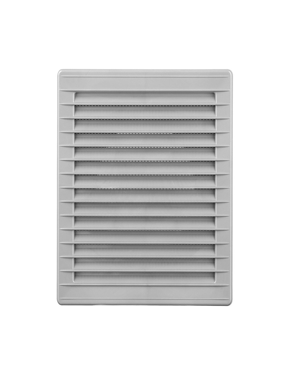 Grille d'aération rectangulaire encastrée avec moustiquaire abs 135x205mm gris