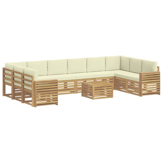 Ensemble de canapés d'extérieur 11 pc blanc et crème polyester