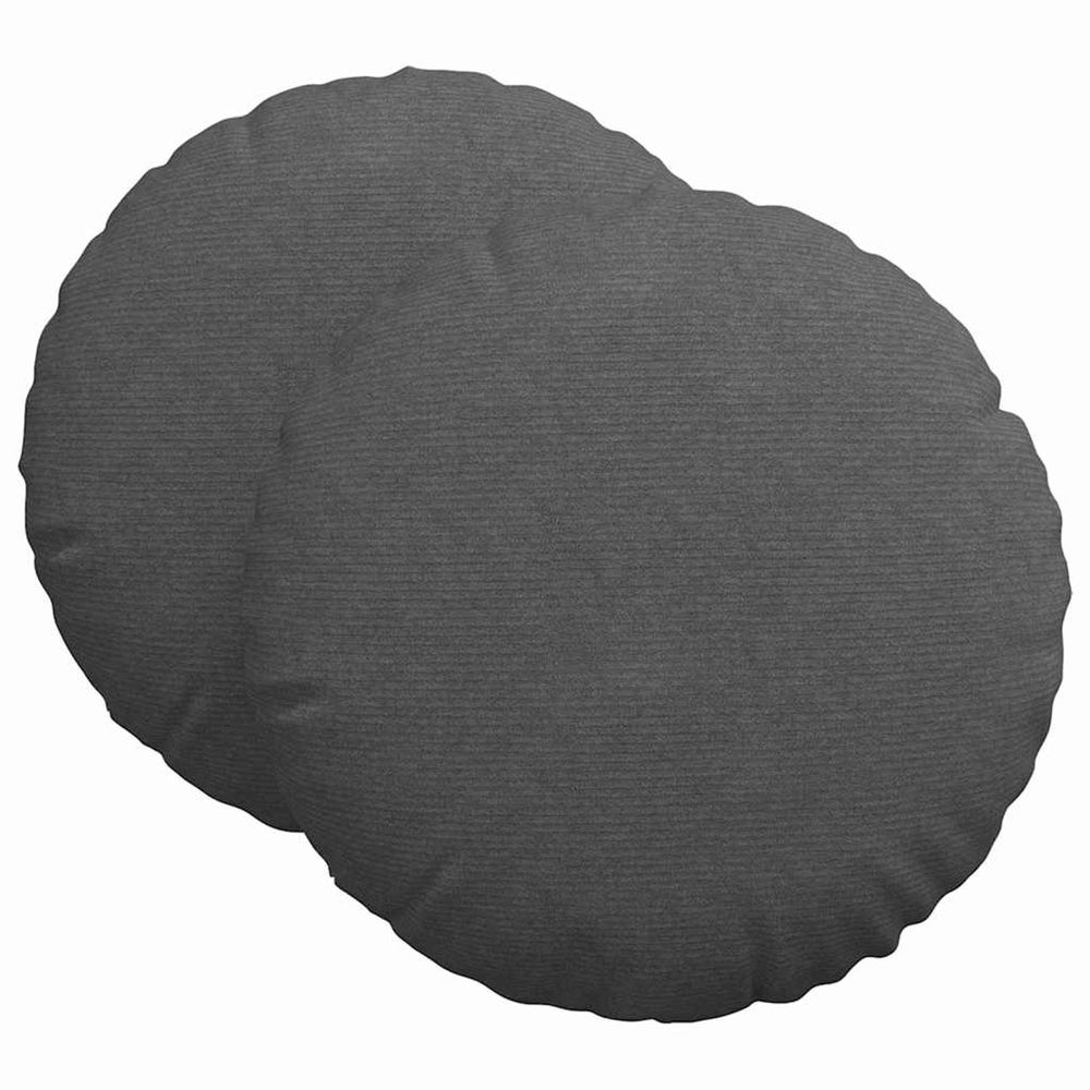 Coussins de siège 2 pc tissu en velours côtelé gris foncé