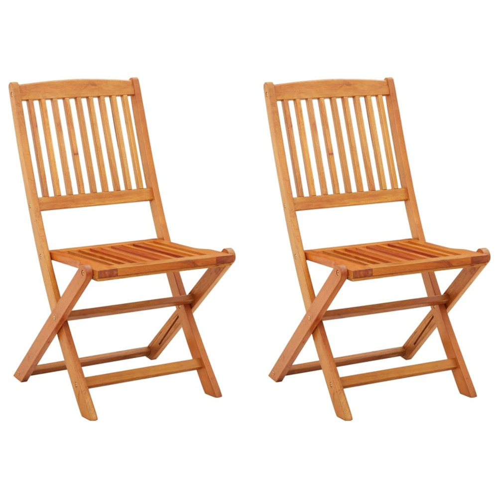 Chaises de jardin pliables lot de 2 bois d'eucalyptus massif