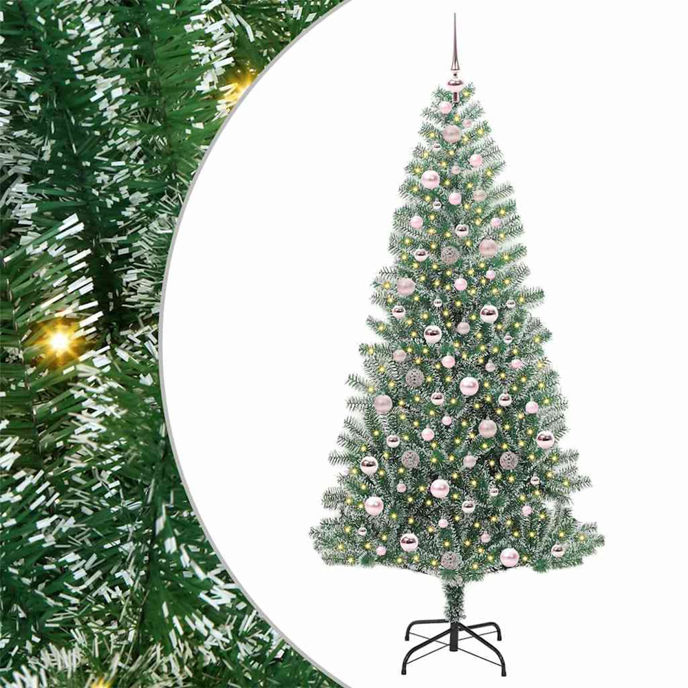 Arbre de noël artificiel floconné de neige avec lumière led