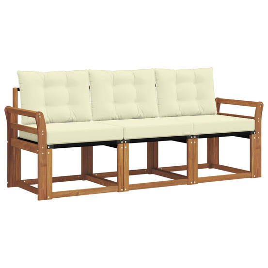 Ensemble de canapés d'extérieur 3 pcs naturel et crème