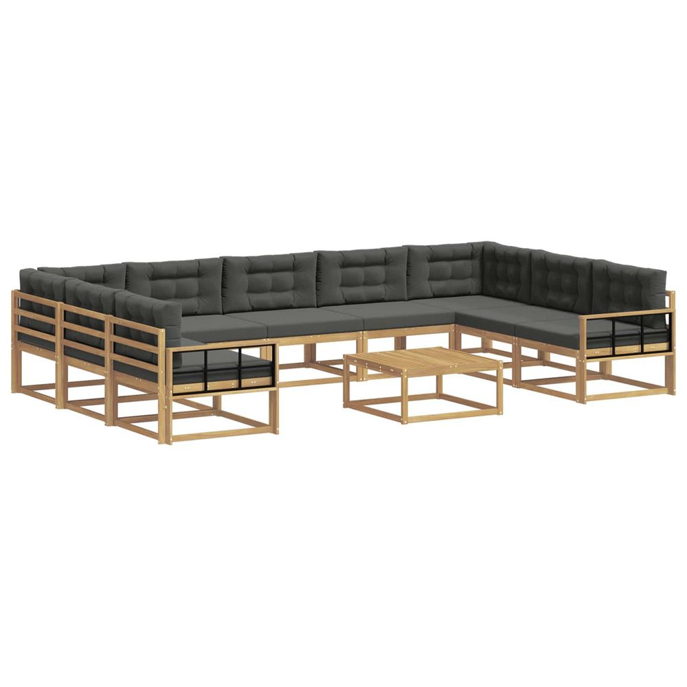 Ensemble de canapés d'extérieur 10 pc blanc et anthracite