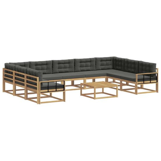 Ensemble de canapés d'extérieur 10 pc blanc et anthracite