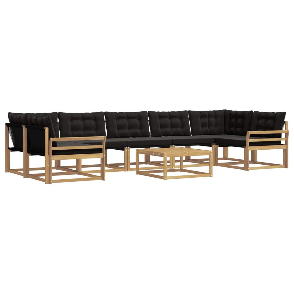 Ensemble de canapés d'extérieur 8 pc blanc et noir