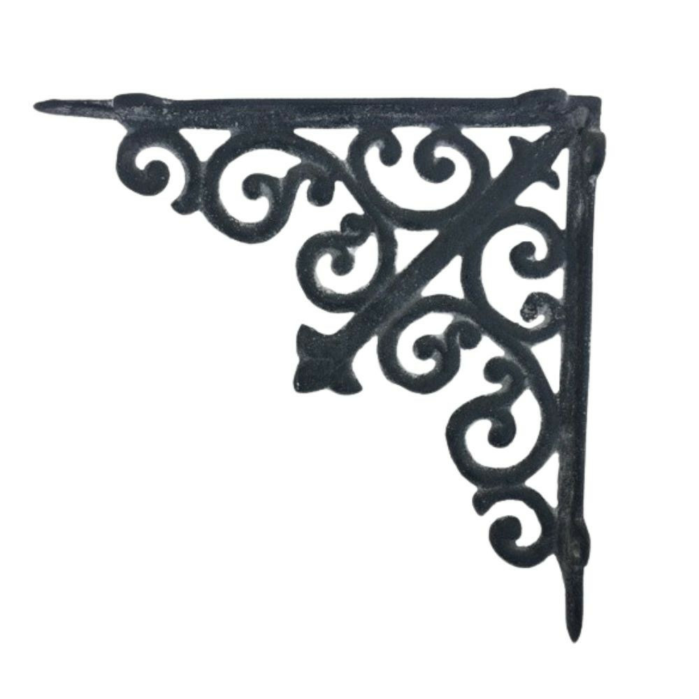 Equerre fixation étagère vintage ancienne fonte grise 20 x 21 cm