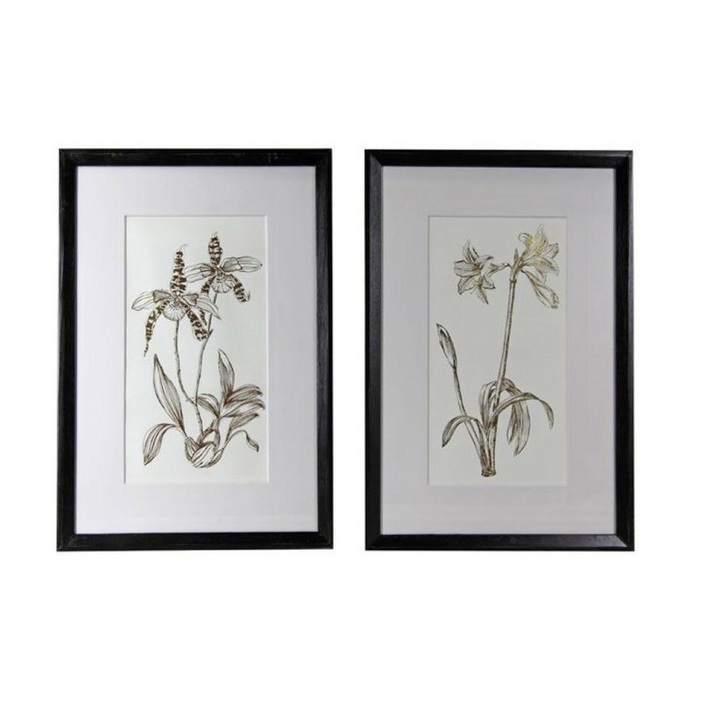 Tableau décoratif feuilles dorées (set de 2) bois or - chic interior's