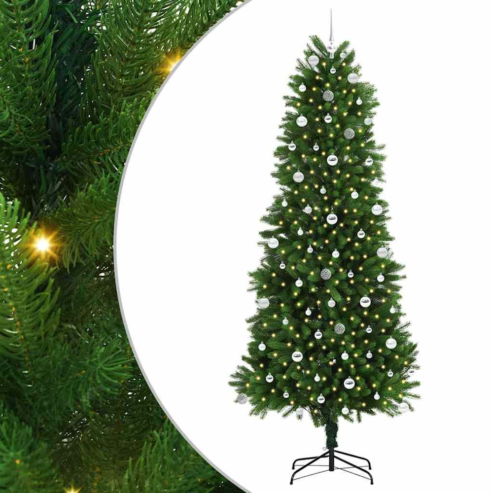 Sapin de noël avec 300 led avec support vert 240 cm pe