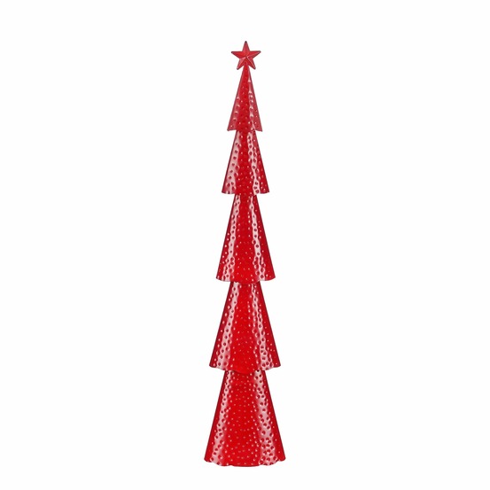 Mica decorations - décoration sapin de noël en métal rouge h91