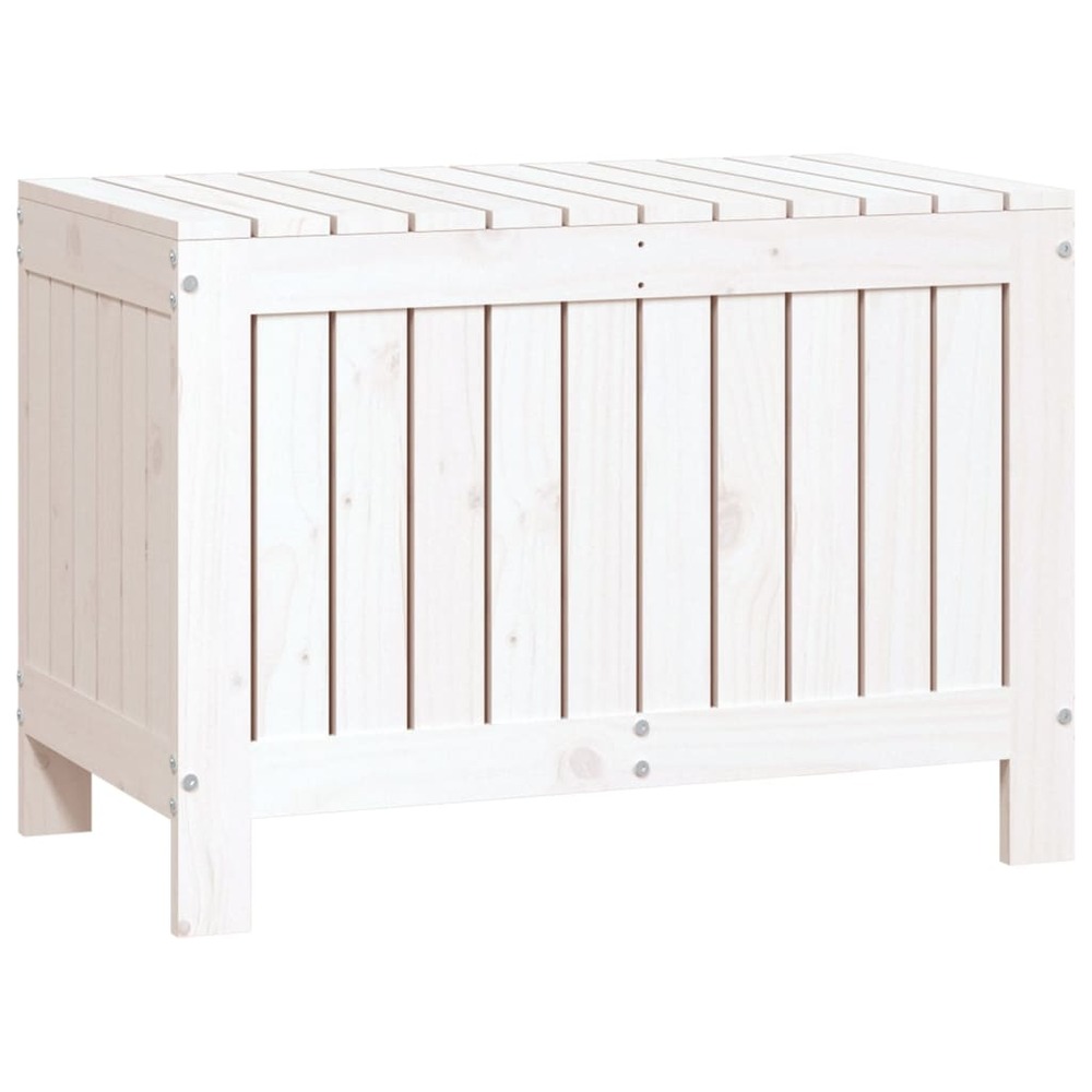 Boîte de rangement de jardin blanc 76x42,5x54 cm bois de pin