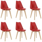 Chaises de salle à manger 6 pcs rouge plastique