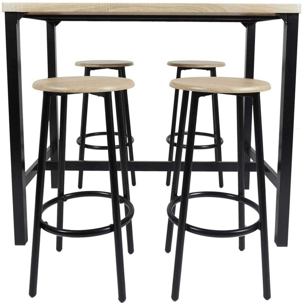 Ensemble table mange debout avec 4 tabourets loka