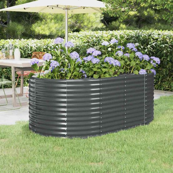 Carré potager surélevé acier galvanisé anthracite 175x100x68 cm