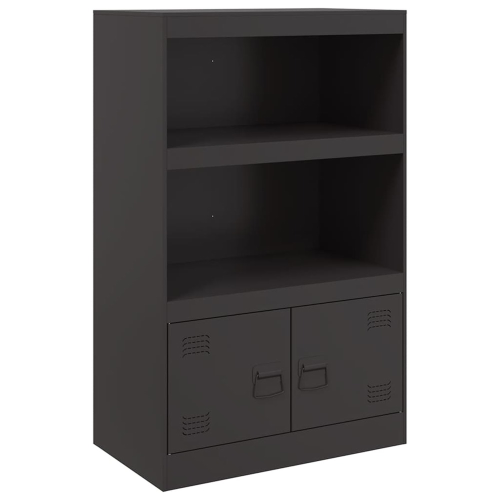 Buffet bahut commode armoire meuble de rangement organisateur cuisine salle de séjour salon 67 x 39 x 107 cm acier noir 02_00