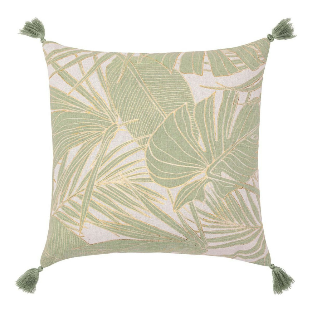Coussin déco à pompons 