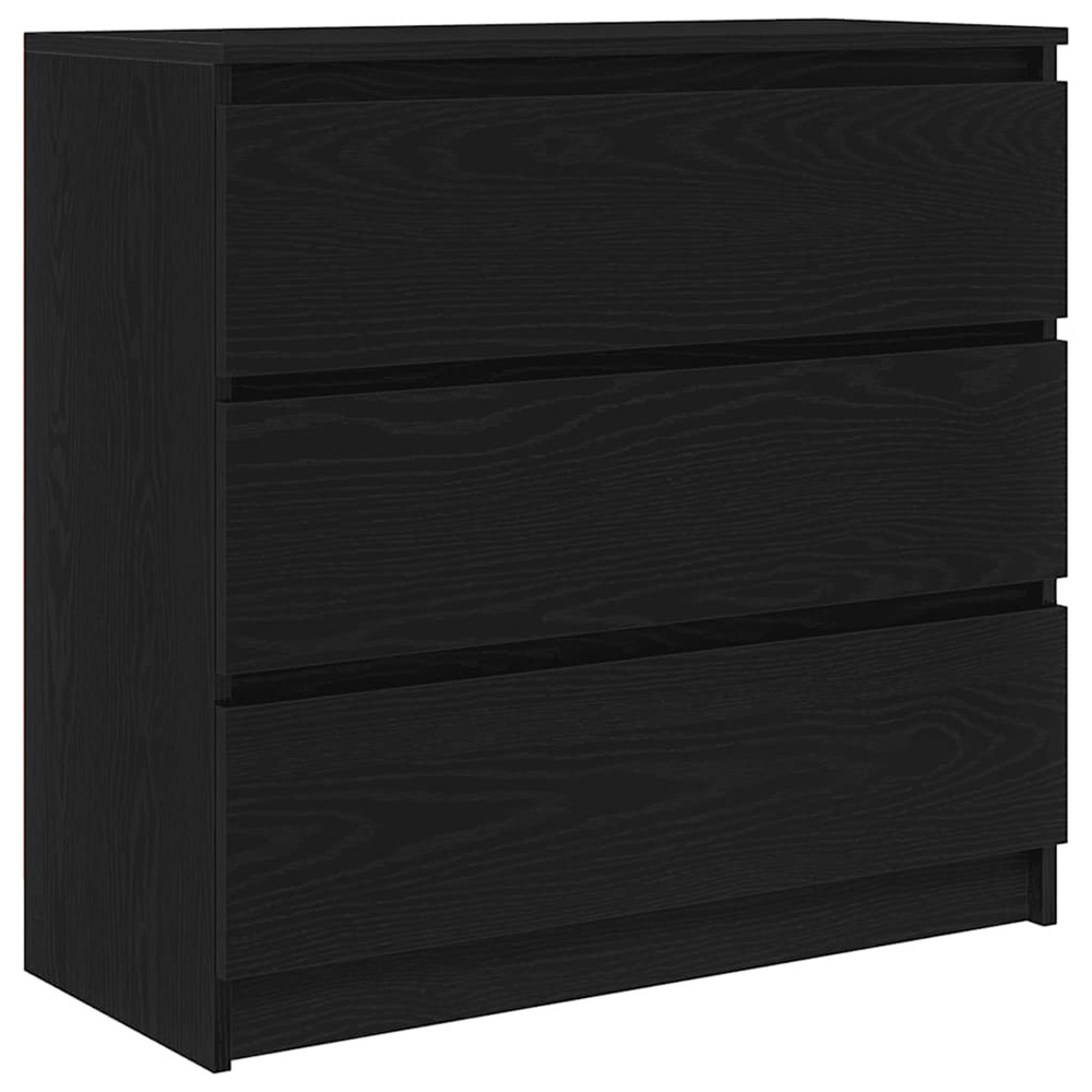 Buffet chêne noir 80x35x76 cm bois d'ingénierie