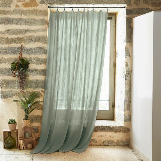 Rideau ajustable + 8 anneaux pince collection gaia