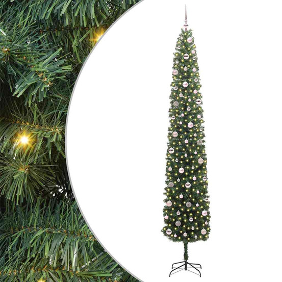 Sapin de noël artificiel vert 270 cm pvc et acier et plastique