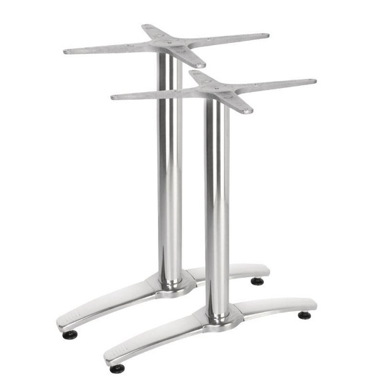 Pied de table double aluminium pour plateau 1100/700 - lot de 2 - bolero
