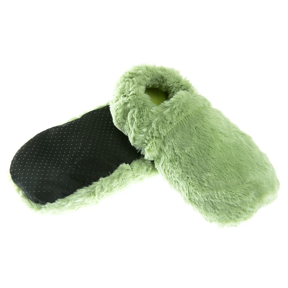 Chaussons bouillottes vert pastel