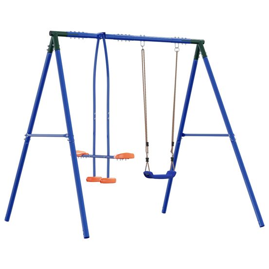 Bleu, vert, orange acier et plastique