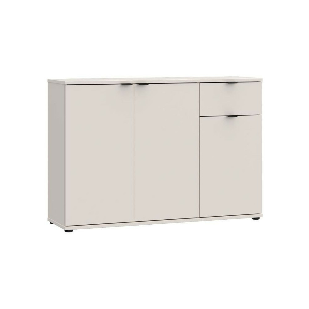 Commode - ganymede - 3 portes - 1 tiroir - sable - 119,8 x 34,1 x 82,3 cm