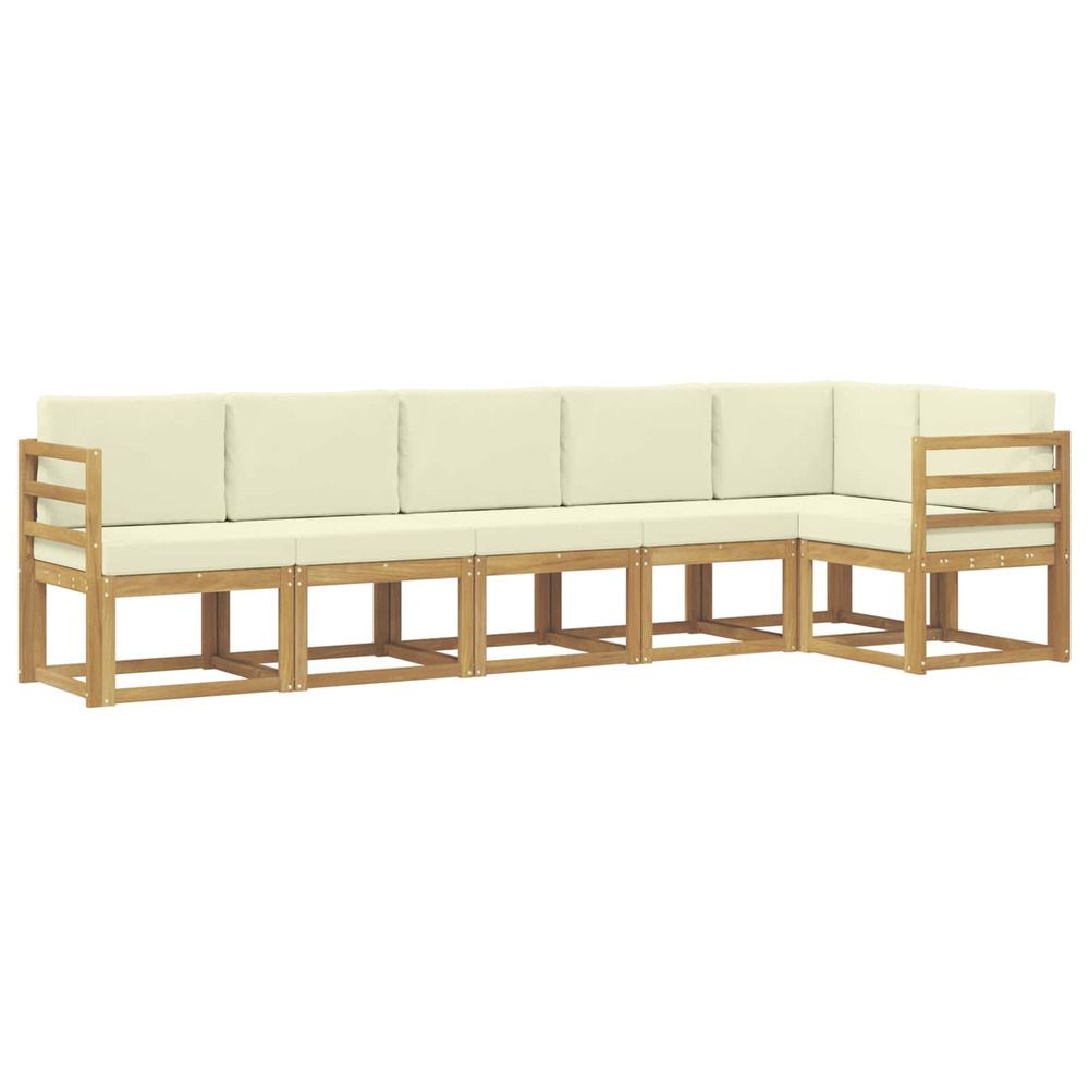 Ensemble de canapés d'extérieur 6 pc blanc et crème polyester