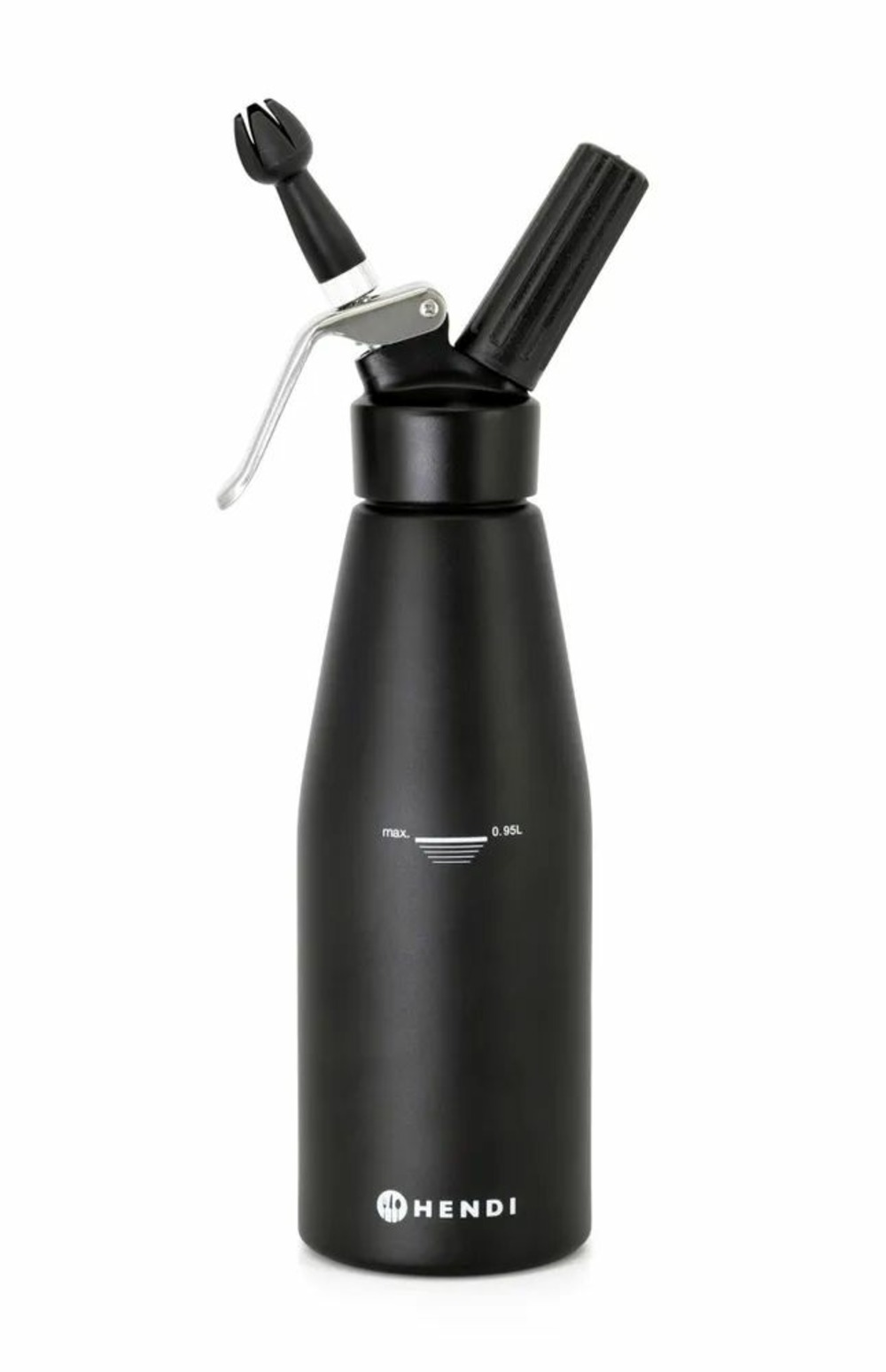 Siphon à chantilly kitchen line noir 0,95 litre - hendi
