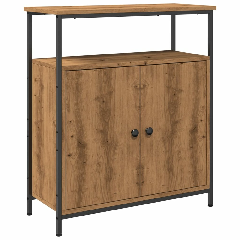 Buffet bahut commode armoire meuble de rangement organisateur cuisine salle de séjour salon artisanal 70 x 30 x 80 cm bois d'
