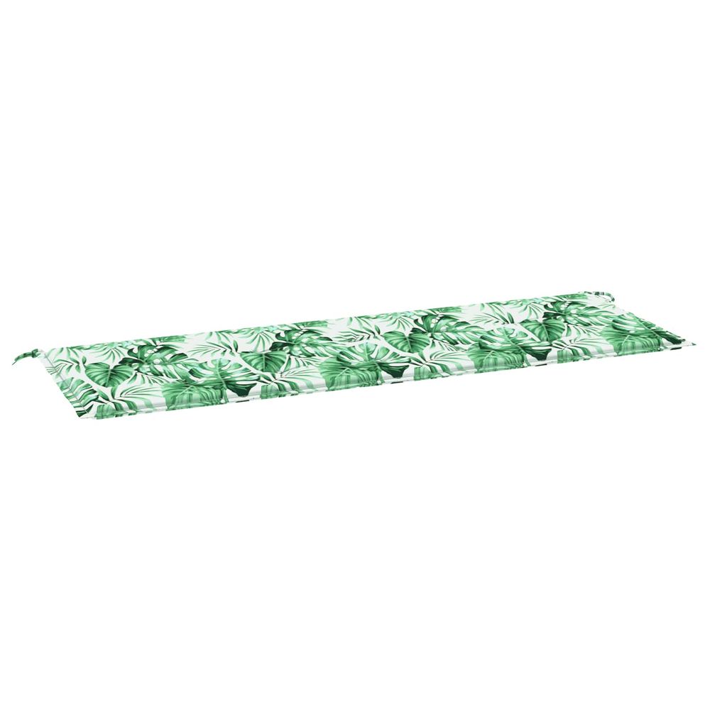 Coussin de banc tissu oxford motif feuille 150 x 50 x 3 cm