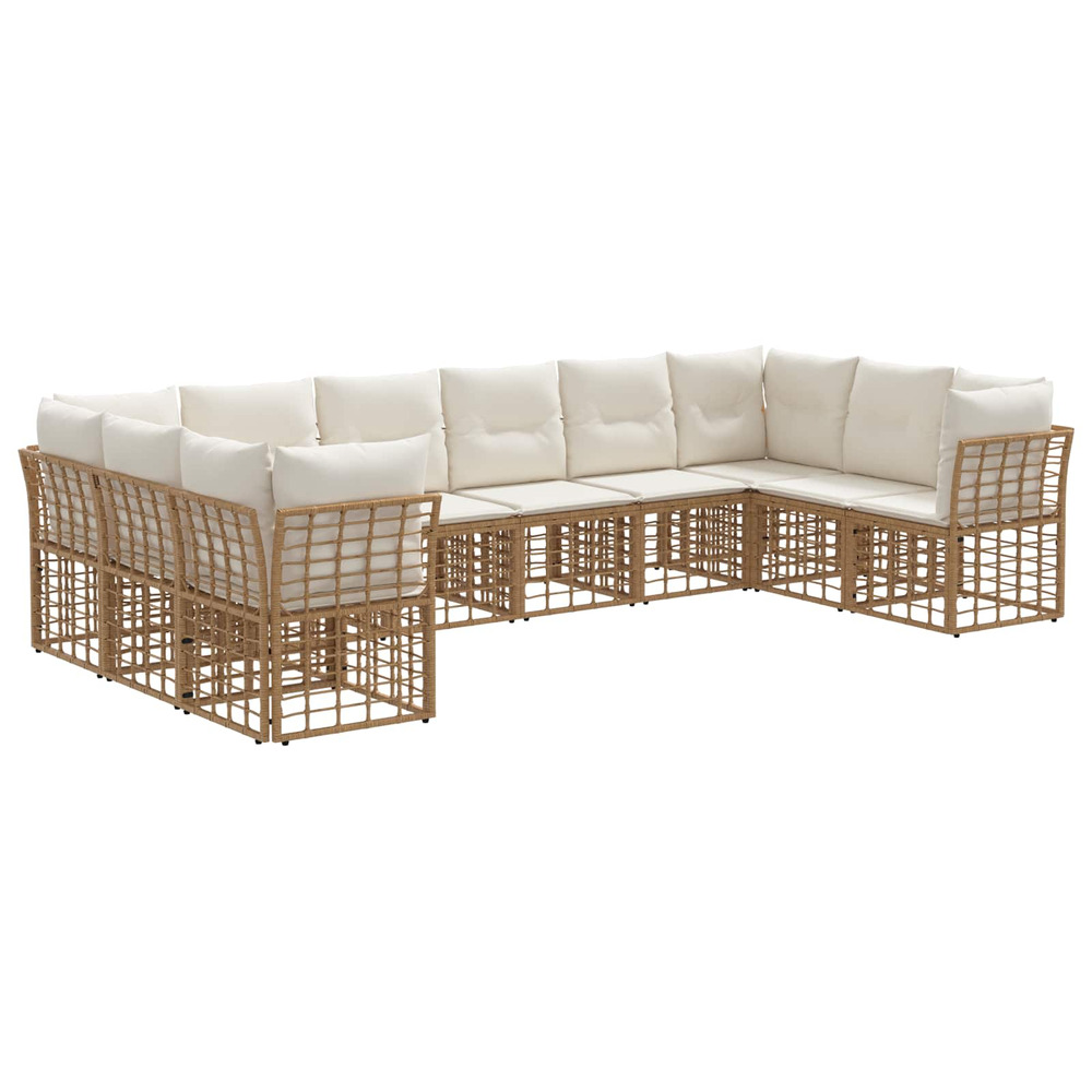 Ensemble de canapés d'extérieur blanc naturel et crème