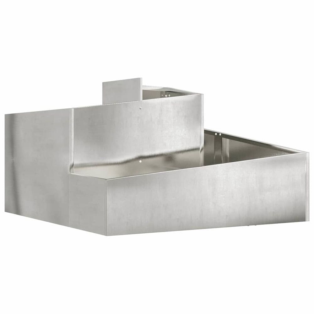 Cache-pot de jardin argenté 80 x 80 x 50 cm acier inoxydable
