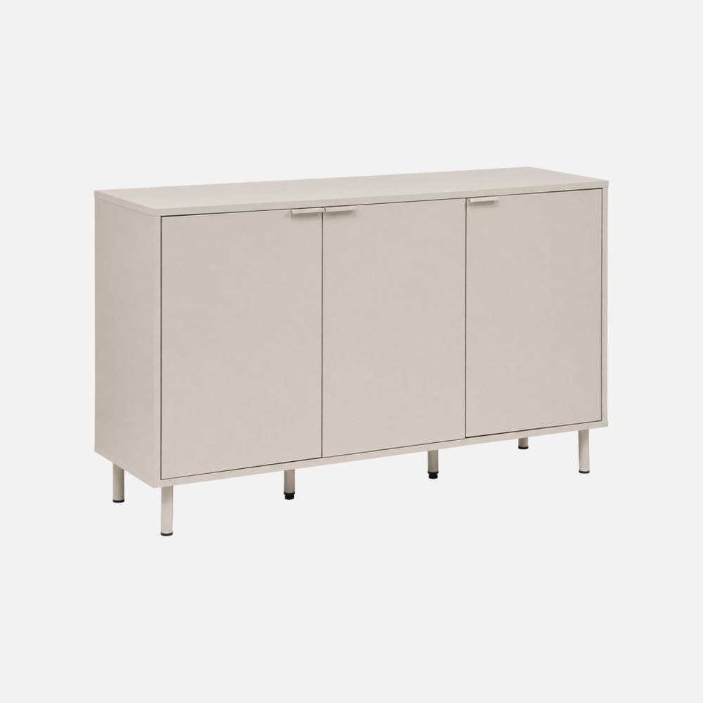 Buffet décor bois et métal 3 portes 120cm - ellie