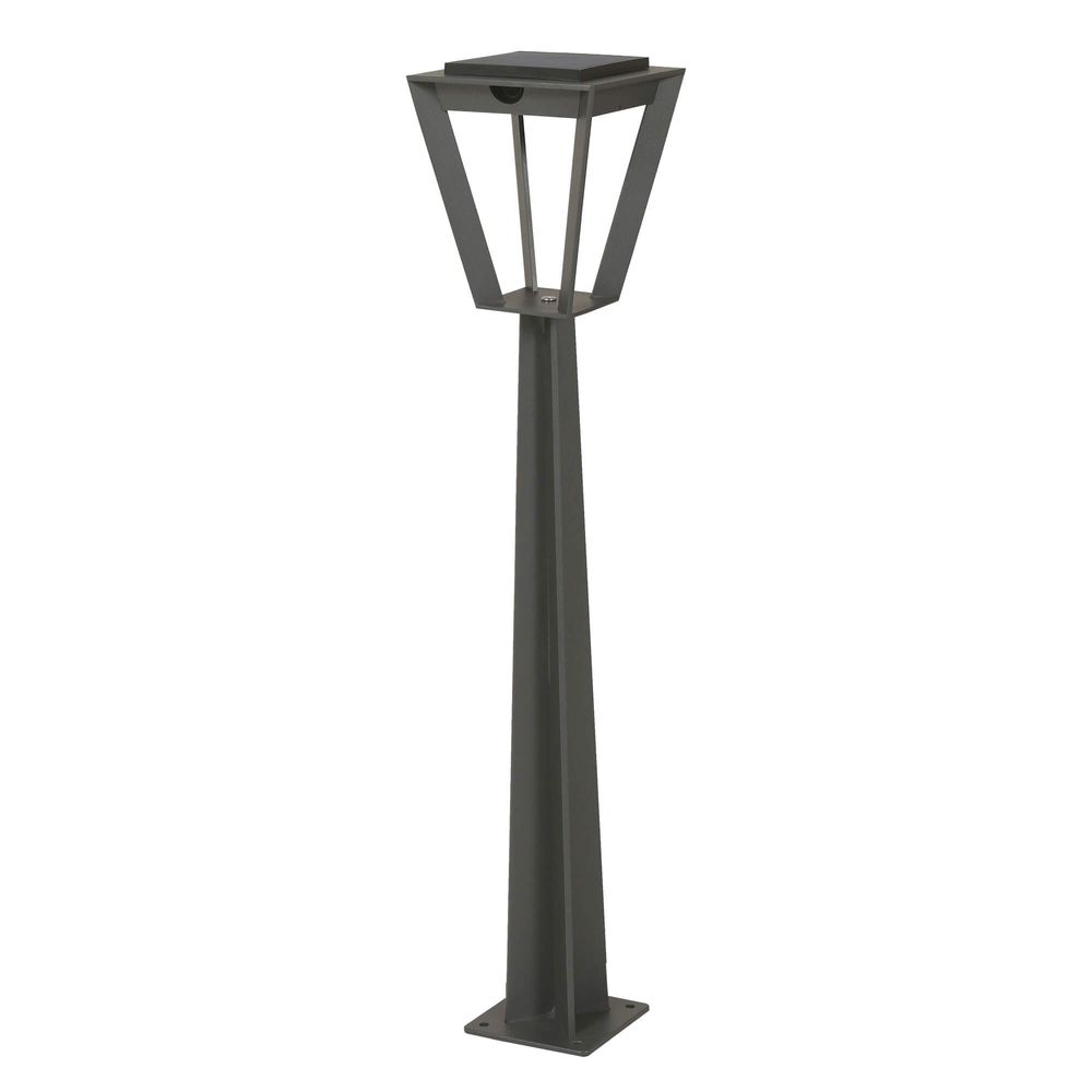 Borne solaire extérieure métro en aluminium gris h.90 cm