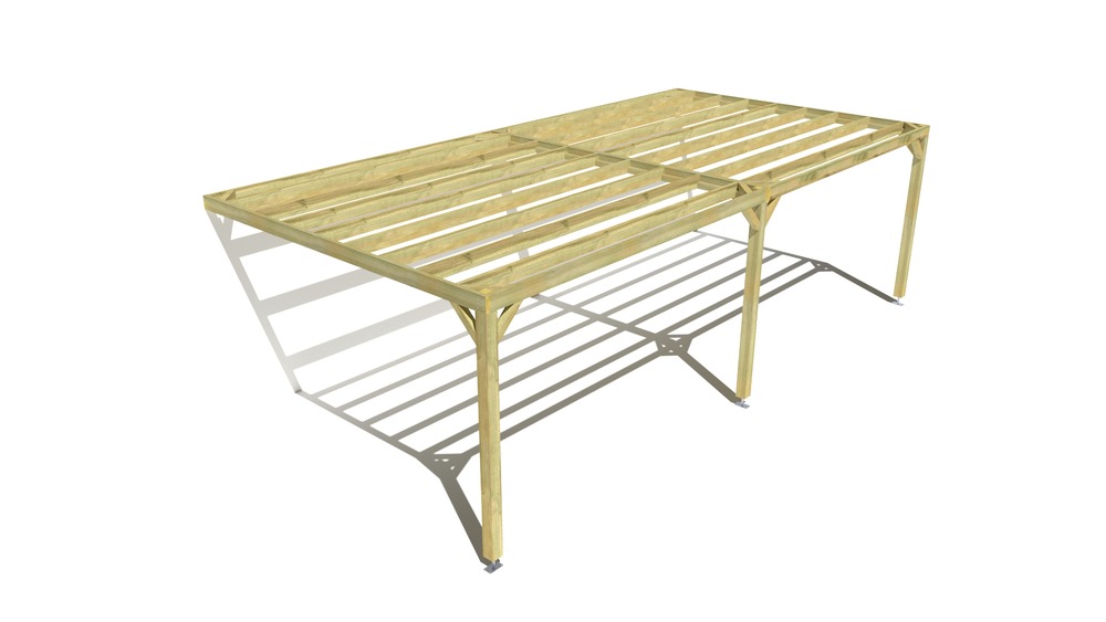 Pergola bois • 8m x 4m • adossée • sens largeur • livraison comprise