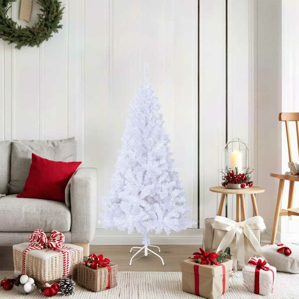 Arbre de noël artificiel avec branches épaisses blanc 150cm pvc