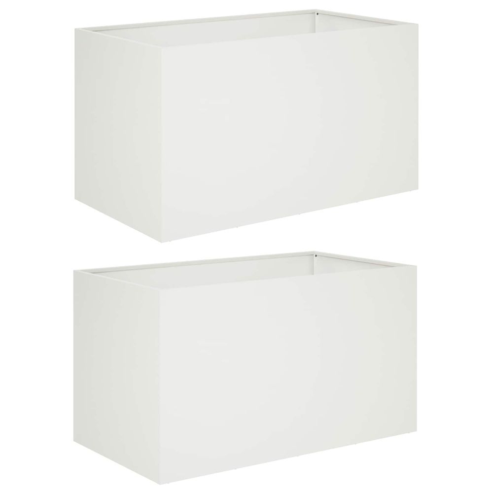 Cache-pot de jardin 2 pc blanc 80 x 50 x 50 cm