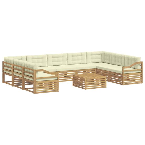 Ensemble de canapés d'extérieur 10 pc blanc et crème polyester