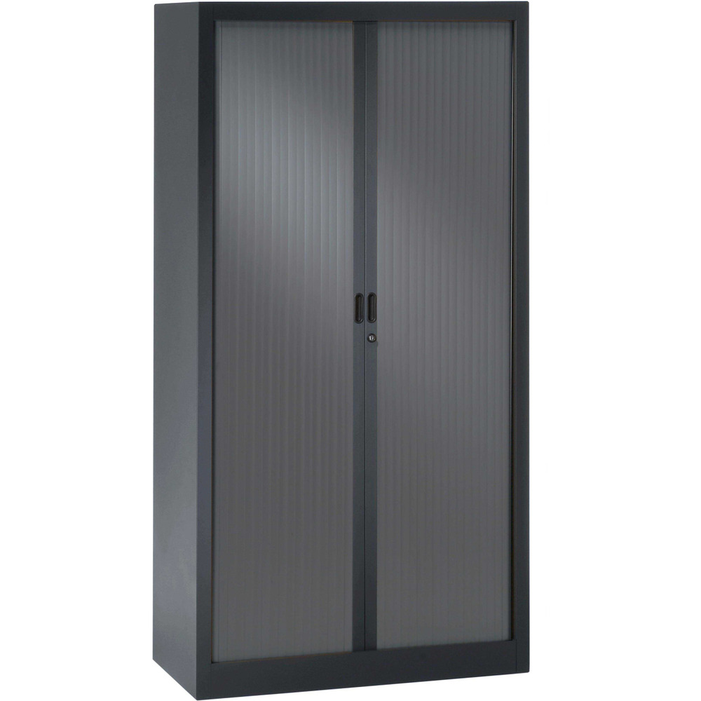 Armoire monobloc avec portes rideaux en pvc anthracite