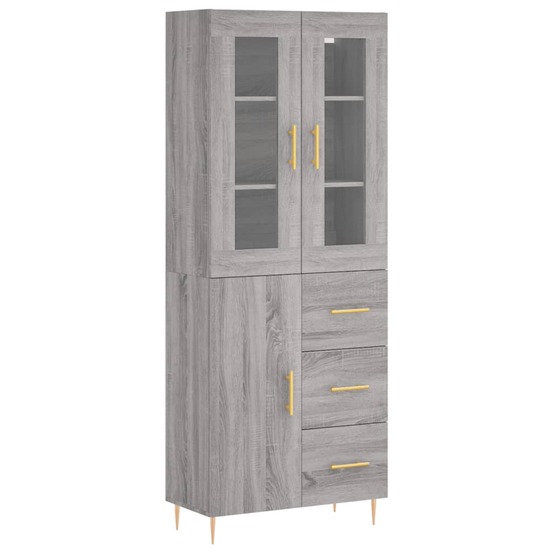 Buffet bahut commode armoire meuble de rangement organisateur cuisine salle de séjour salon haut sonoma 69,5 x 34 x 180 cm bo