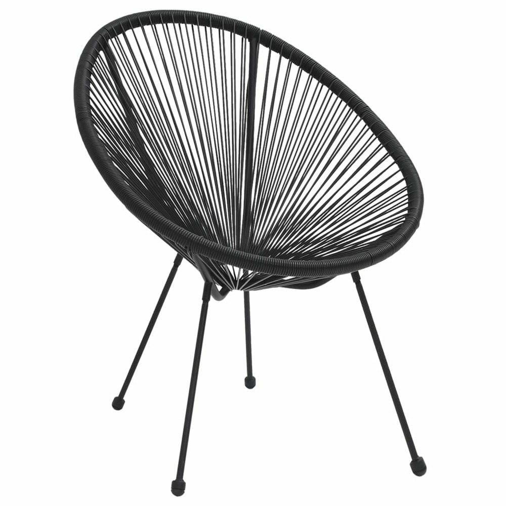 Chaises de jardin en forme de lune lot de 2 rotin noir