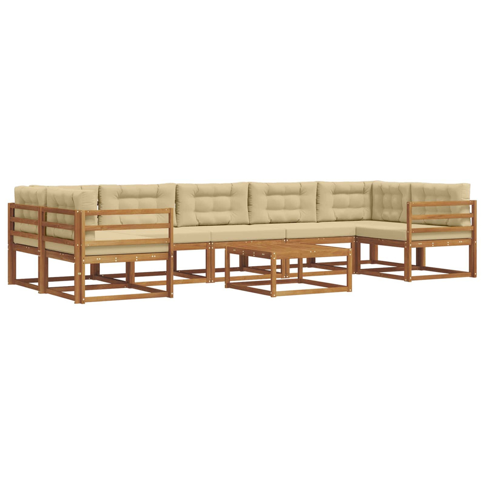 Ensemble de canapés d'extérieur 8 pcs naturel et beige