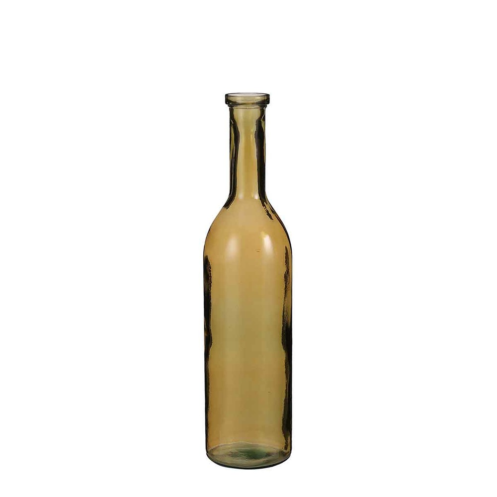 Mica decorations - vase bouteille en verre recyclé ocre h75