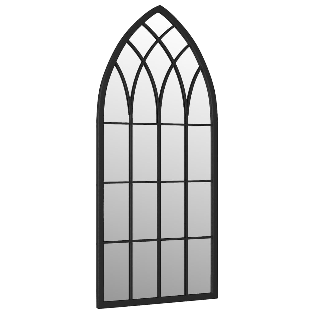 Miroir de jardin noir 70x30 cm fer pour utilisation extérieure